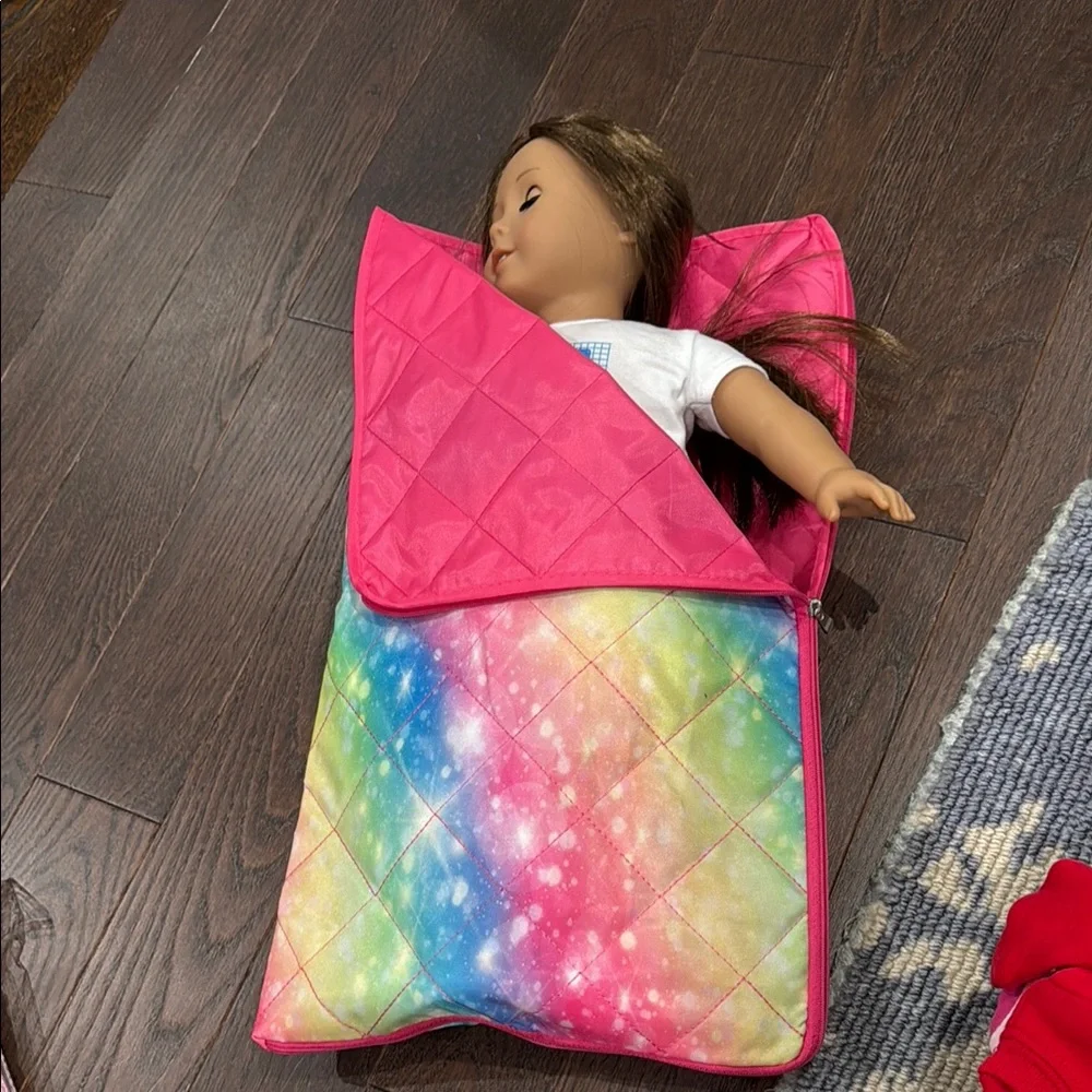 American Girl Doll Holiday Snowman Red Pajama Set & Pink Unicorn Pajama Set